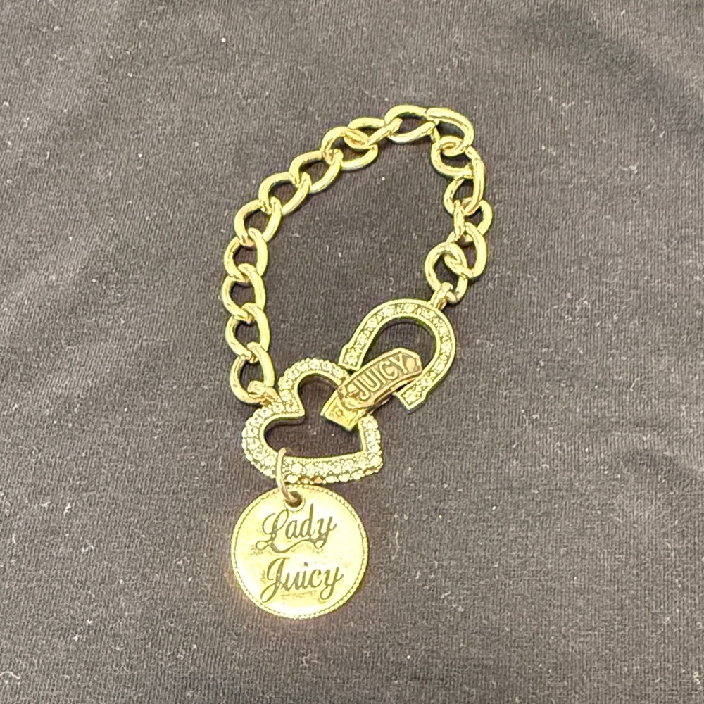 Juicy Couture Gold Horseshoe and Heart Bracelet